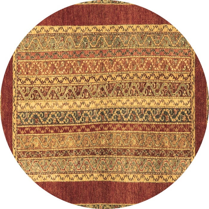 Round Machine Washable Abstract Brown Modern Rug, wshabs2520brn