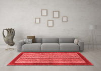 Machine Washable Abstract Red Modern Rug, wshabs2520red