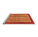 Sideview of Machine Washable Abstract Orange Modern Area Rugs, wshabs2520org