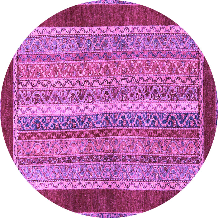 Round Machine Washable Abstract Purple Modern Area Rugs, wshabs2520pur