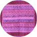 Round Machine Washable Abstract Purple Modern Area Rugs, wshabs2520pur