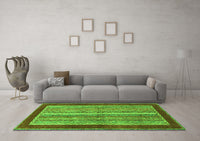 Machine Washable Abstract Green Modern Rug, wshabs2520grn