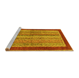 Sideview of Machine Washable Abstract Yellow Modern Rug, wshabs2520yw