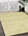 Machine Washable Abstract Brown Gold Rug in a Family Room, wshabs2521