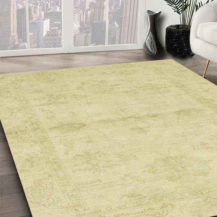 Machine Washable Abstract Brown Gold Rug in a Family Room, wshabs2521