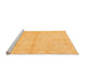 Sideview of Machine Washable Abstract Orange Modern Area Rugs, wshabs2521org