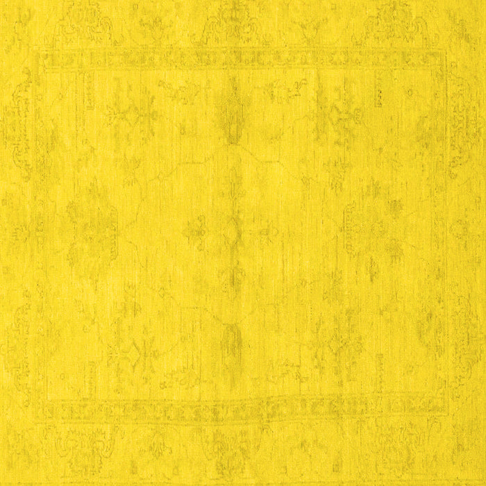 Square Machine Washable Abstract Yellow Modern Rug, wshabs2521yw