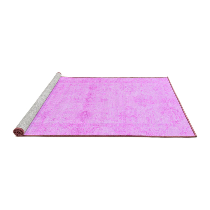 Sideview of Machine Washable Abstract Purple Modern Area Rugs, wshabs2521pur