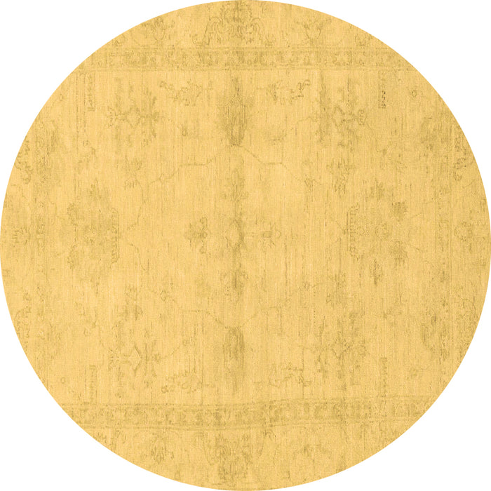 Round Abstract Brown Modern Rug, abs2521brn