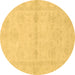 Round Abstract Brown Modern Rug, abs2521brn