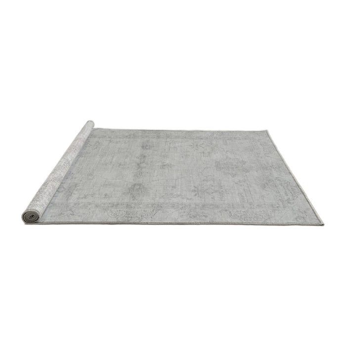 Sideview of Machine Washable Abstract Gray Modern Rug, wshabs2521gry