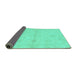 Sideview of Abstract Turquoise Modern Rug, abs2521turq