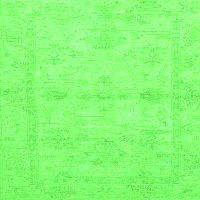 Square Machine Washable Abstract Green Modern Area Rugs, wshabs2521grn