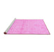 Sideview of Machine Washable Abstract Pink Modern Rug, wshabs2521pnk