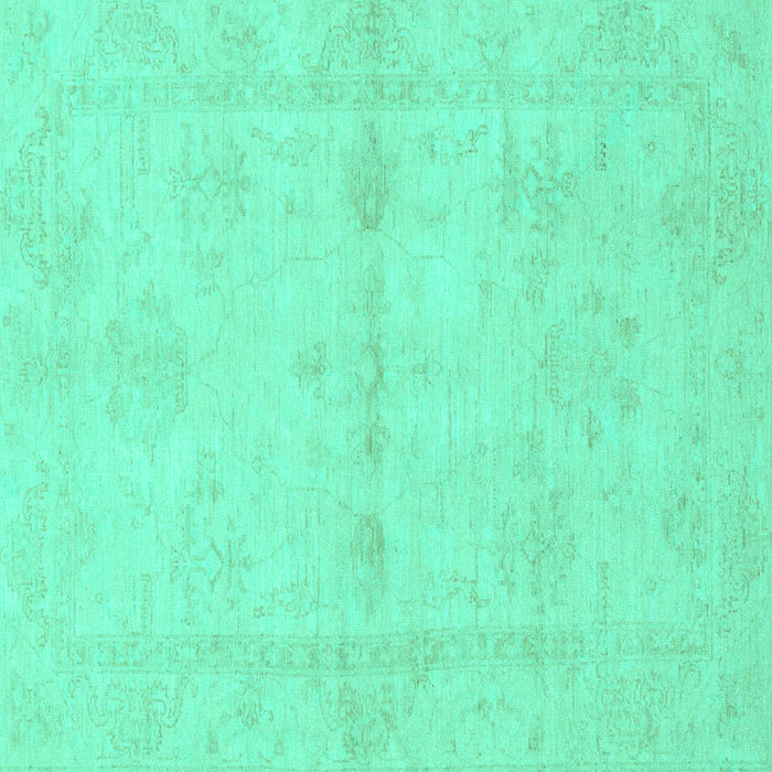 Square Abstract Turquoise Modern Rug, abs2521turq