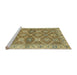 Sideview of Machine Washable Abstract Metallic Gold Rug, wshabs2522