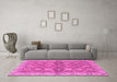 Machine Washable Abstract Pink Modern Rug in a Living Room, wshabs2522pnk