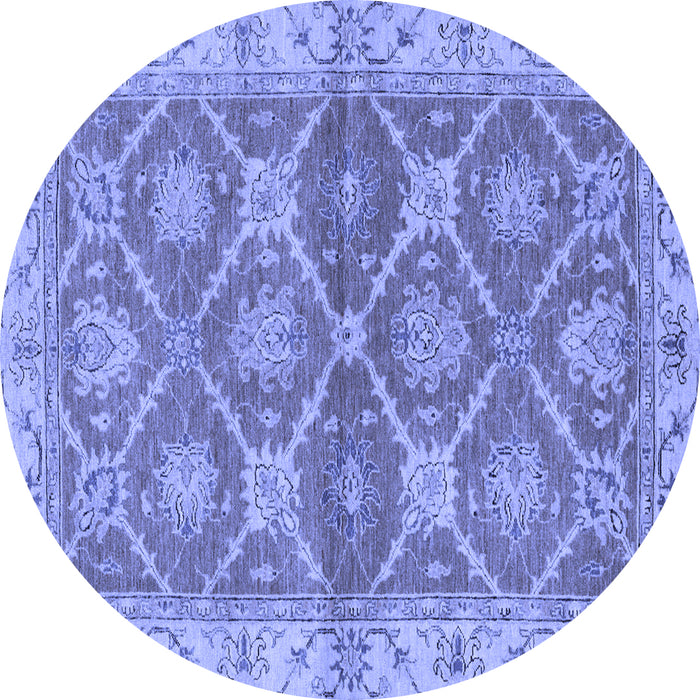 Round Machine Washable Abstract Blue Modern Rug, wshabs2522blu