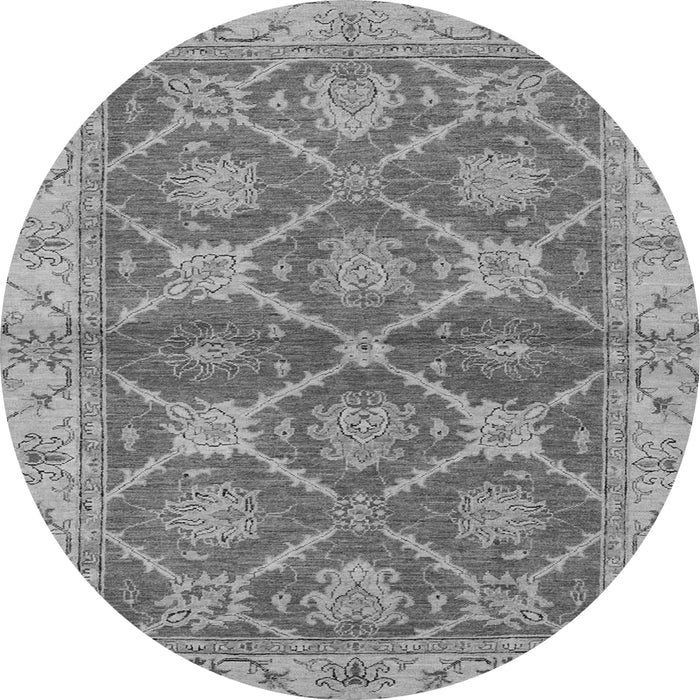 Round Abstract Gray Modern Rug, abs2522gry