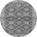 Round Abstract Gray Modern Rug, abs2522gry