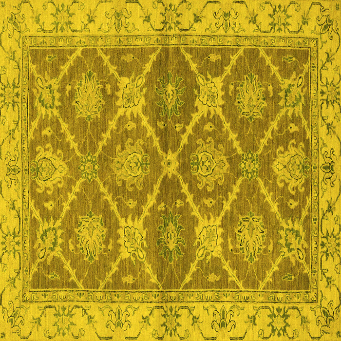 Square Abstract Yellow Modern Rug, abs2522yw