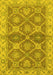 Machine Washable Abstract Yellow Modern Rug, wshabs2522yw