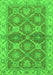 Machine Washable Abstract Green Modern Area Rugs, wshabs2522grn