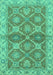 Machine Washable Abstract Turquoise Modern Area Rugs, wshabs2522turq