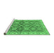 Sideview of Machine Washable Abstract Emerald Green Modern Area Rugs, wshabs2522emgrn