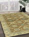 Abstract Metallic Gold Modern Rug in Family Room, abs2522