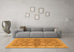 Machine Washable Abstract Orange Modern Area Rugs in a Living Room, wshabs2522org