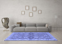 Machine Washable Abstract Blue Modern Rug, wshabs2522blu