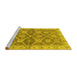 Sideview of Machine Washable Abstract Yellow Modern Rug, wshabs2522yw