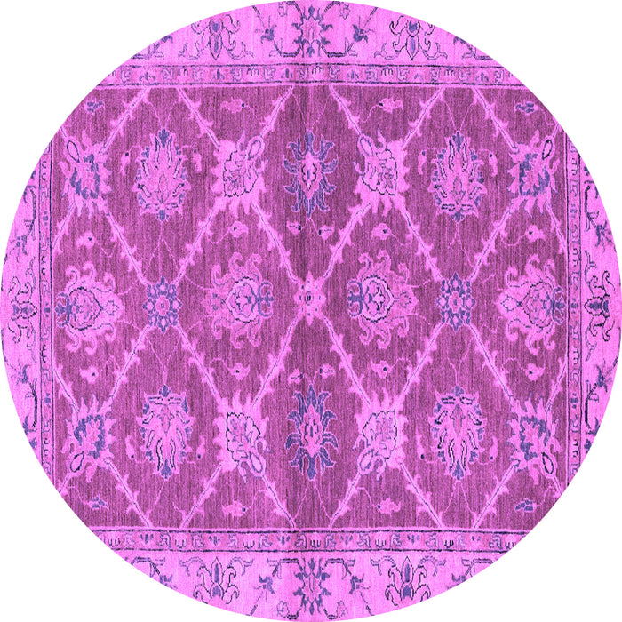 Round Machine Washable Abstract Purple Modern Area Rugs, wshabs2522pur