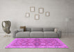 Machine Washable Abstract Purple Modern Area Rugs in a Living Room, wshabs2522pur