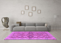 Machine Washable Abstract Purple Modern Area Rugs in a Living Room, wshabs2522pur