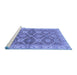 Sideview of Machine Washable Abstract Blue Modern Rug, wshabs2522blu