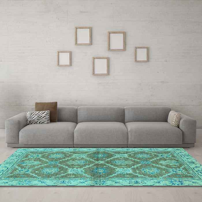 Machine Washable Abstract Light Blue Modern Rug in a Living Room, wshabs2522lblu