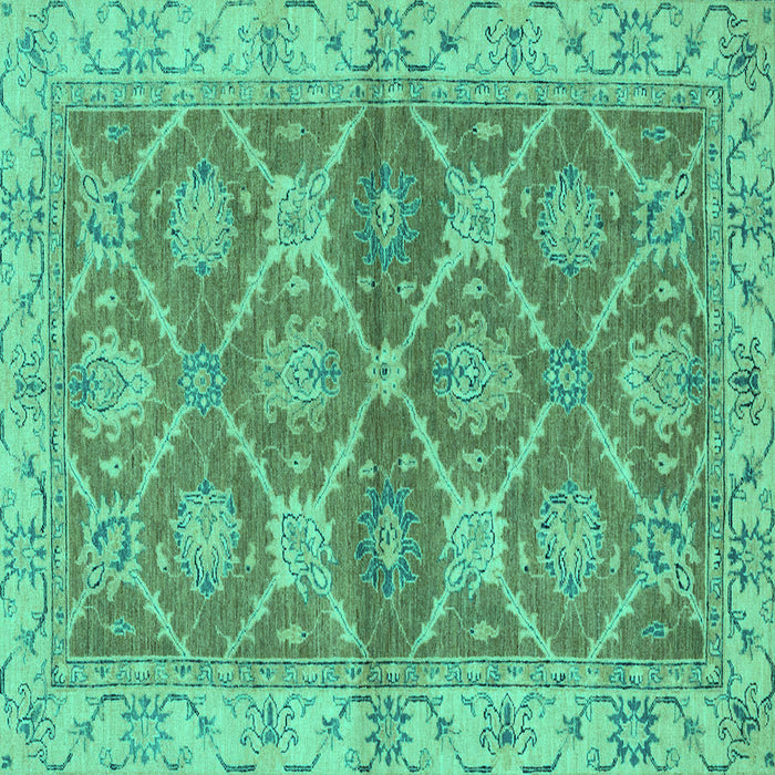 Square Machine Washable Abstract Turquoise Modern Area Rugs, wshabs2522turq