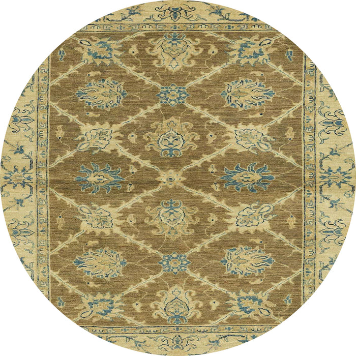 Round Machine Washable Abstract Metallic Gold Rug, wshabs2522