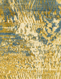 Machine Washable Abstract Chrome Gold Yellow Rug, wshabs2523