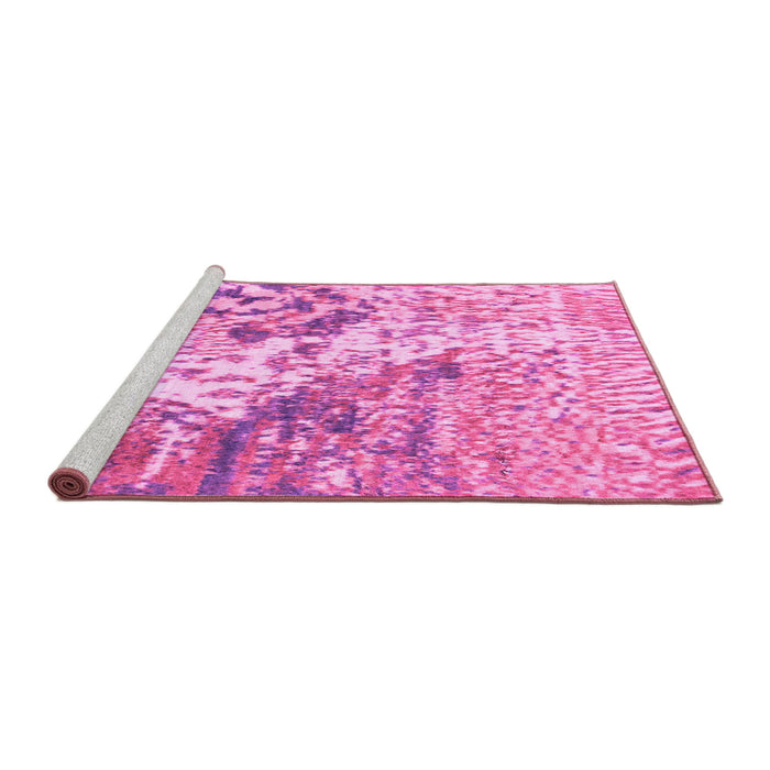 Sideview of Machine Washable Abstract Pink Modern Rug, wshabs2523pnk