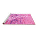 Sideview of Machine Washable Abstract Pink Modern Rug, wshabs2523pnk