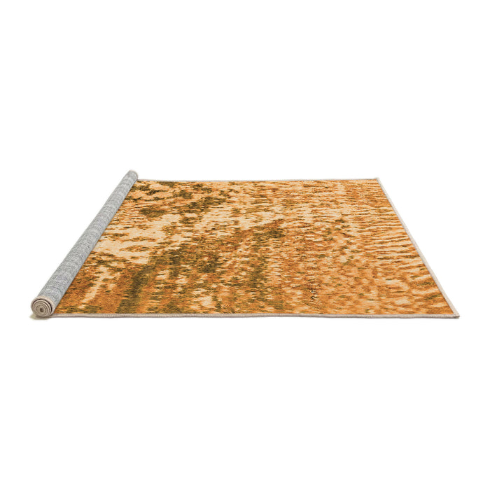 Sideview of Machine Washable Abstract Orange Modern Area Rugs, wshabs2523org