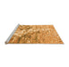 Sideview of Machine Washable Abstract Orange Modern Area Rugs, wshabs2523org