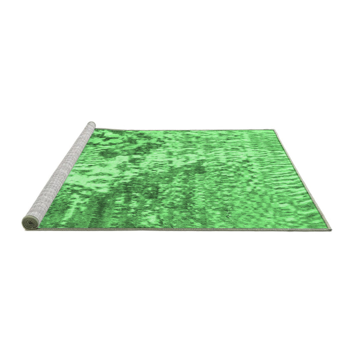 Sideview of Machine Washable Abstract Emerald Green Modern Area Rugs, wshabs2523emgrn