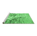 Sideview of Machine Washable Abstract Emerald Green Modern Area Rugs, wshabs2523emgrn