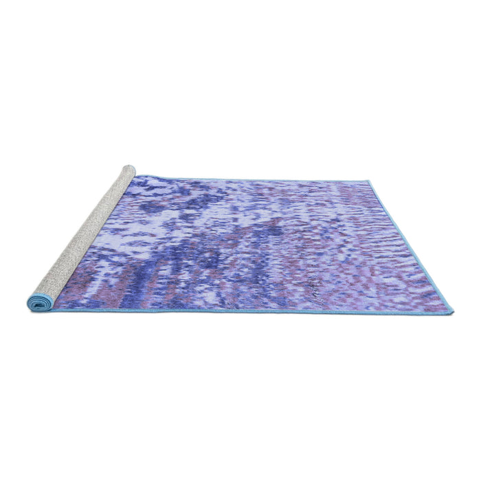 Sideview of Machine Washable Abstract Blue Modern Rug, wshabs2523blu