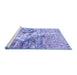 Sideview of Machine Washable Abstract Blue Modern Rug, wshabs2523blu