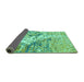 Sideview of Abstract Turquoise Modern Rug, abs2523turq